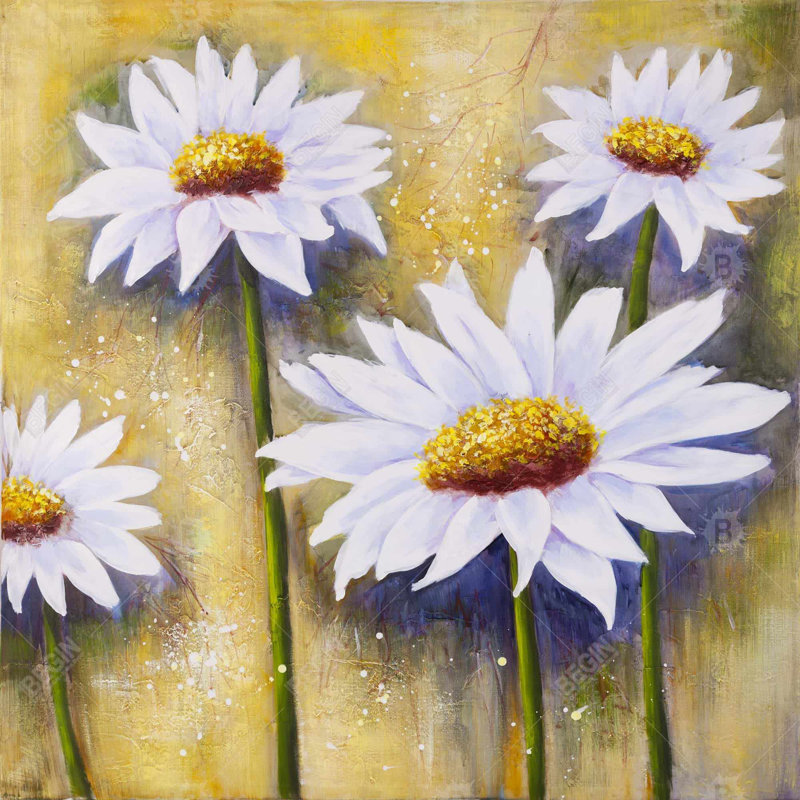 Daisies at sun - 20"x20" Throw pillow - Poly twill - Print on demand, Yellow