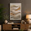 Waves in Gold Minimalist 1 Piece Wrapped Canvas Wall Art-485144482-485144493