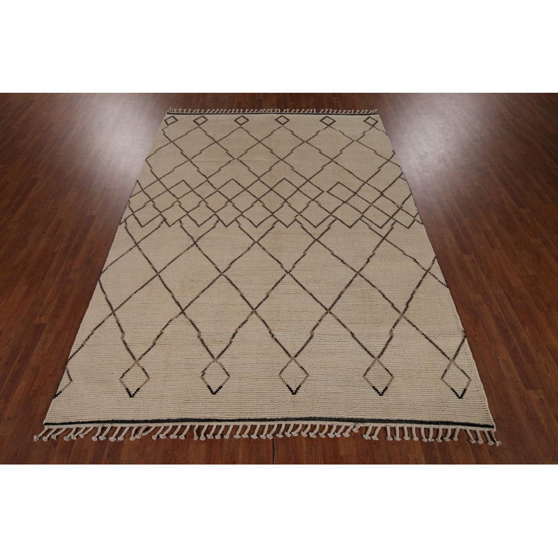 Handmade Trellis Wool Moroccan Area Rug 8x11