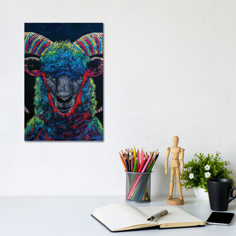 Black Sheep by Tadaomi Kawasaki - Wrapped Canvas Painting, 20.32 cm H x 30.48 cm W