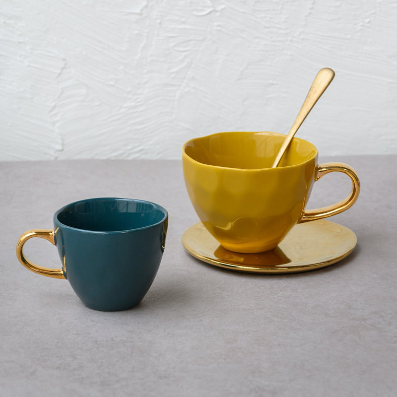 Good Good Cup Mini - noir, Bleu/doré