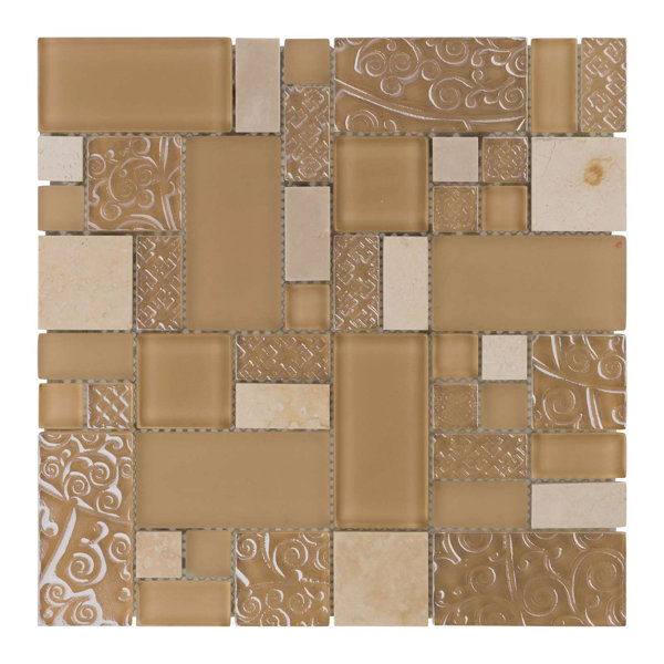 2" x 2" Natural Stone Grid Mosaic Wall Tile