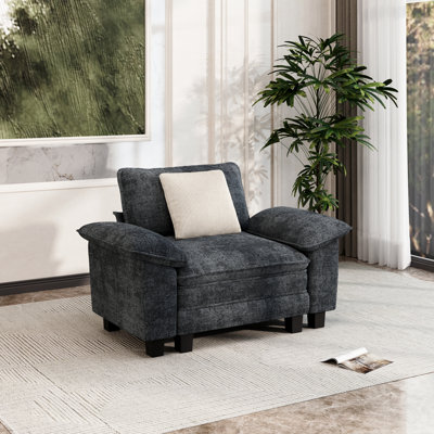 Deep Seat Sofa Chair With Throw Pillow