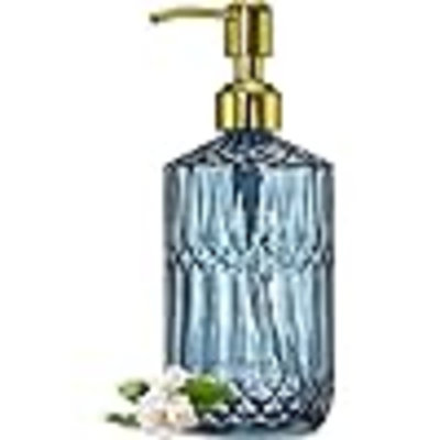 18Oz Glass Soap Dispenser With Golden Pump, Refillable Bathroom Soap Dispenser With Thick Glass, Clear Kitchen Soap Dispenser For Dish Soap, Hand Soap, Lotion.