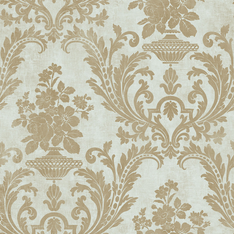 Positano 10m x 52.8cm Matte Wallpaper Roll, Duck Egg/Gold