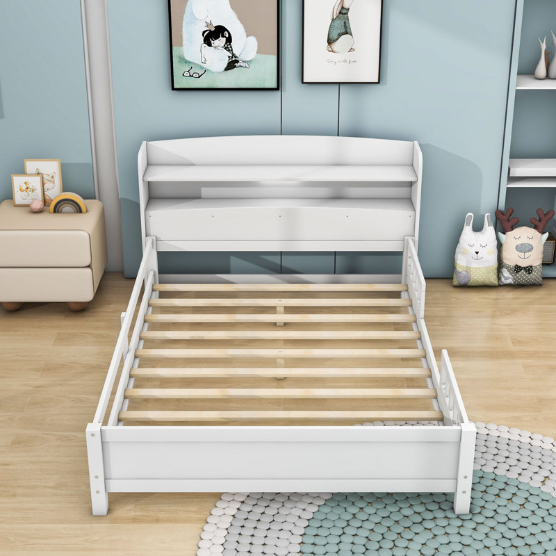Lit plateforme avec rangement Atherstone, Double, Blanc