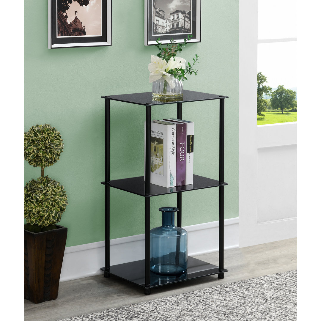 Beckett Glass Top End Table Ebern Designs 