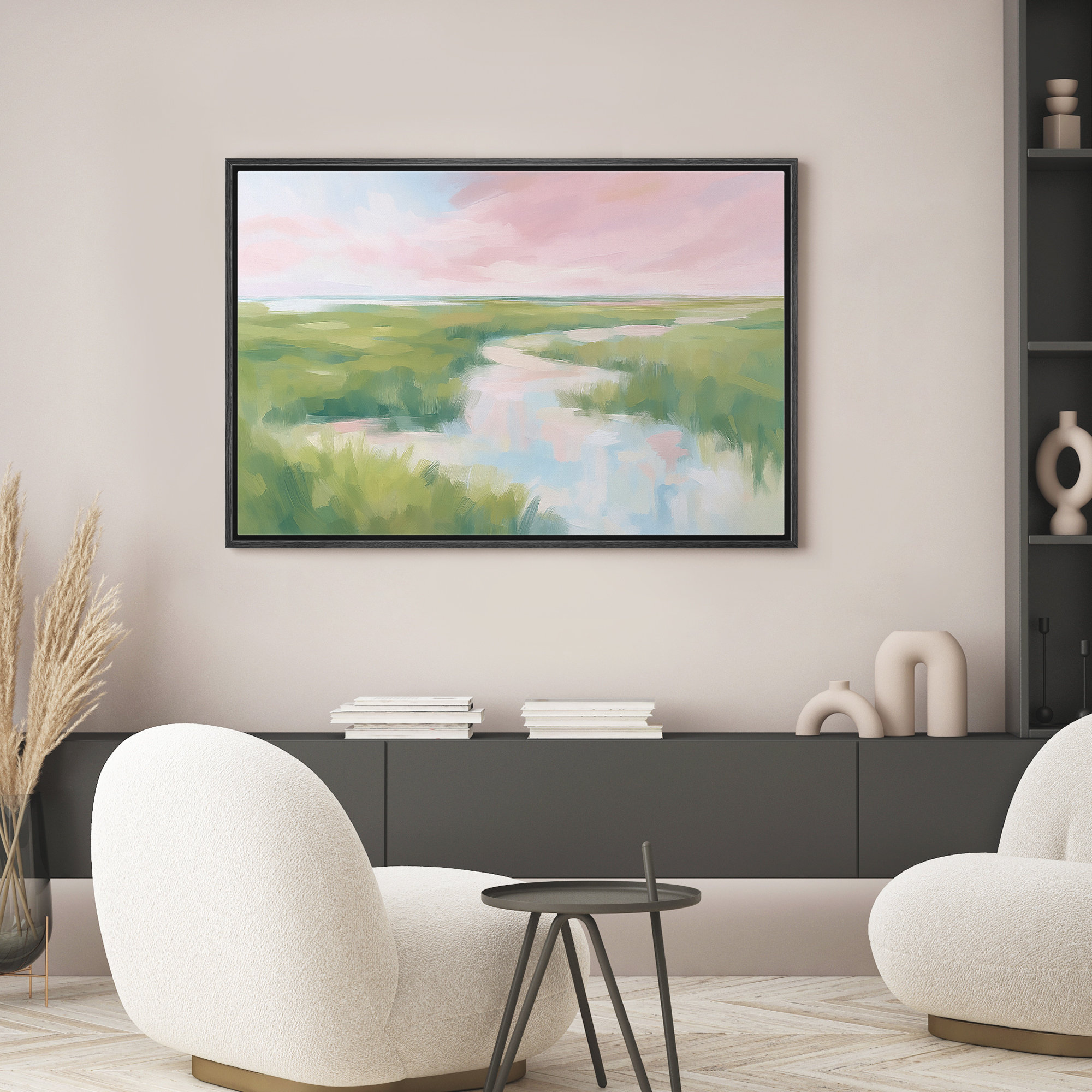 wall26 Pastel Marshland Impressionist Canvas Wall Art, Soft Brush Landscape Framed Print for Bedroom or Nature-Themed Decor | Wayfair