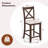 Rubber Wooden Bar Stools  With Footrest Comfortable Linen Cushion-1975870478