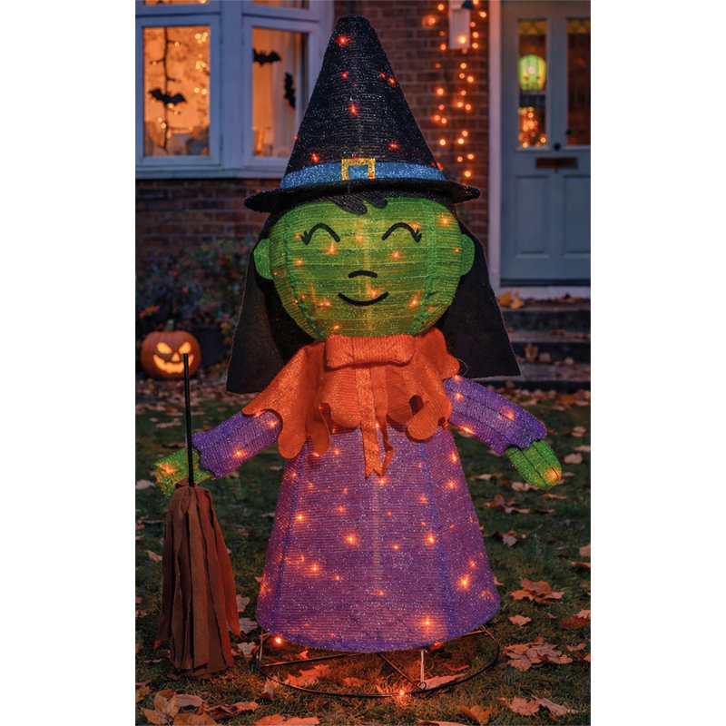 Halloween Outdoor Witch  Decoration 100 Orange Leds