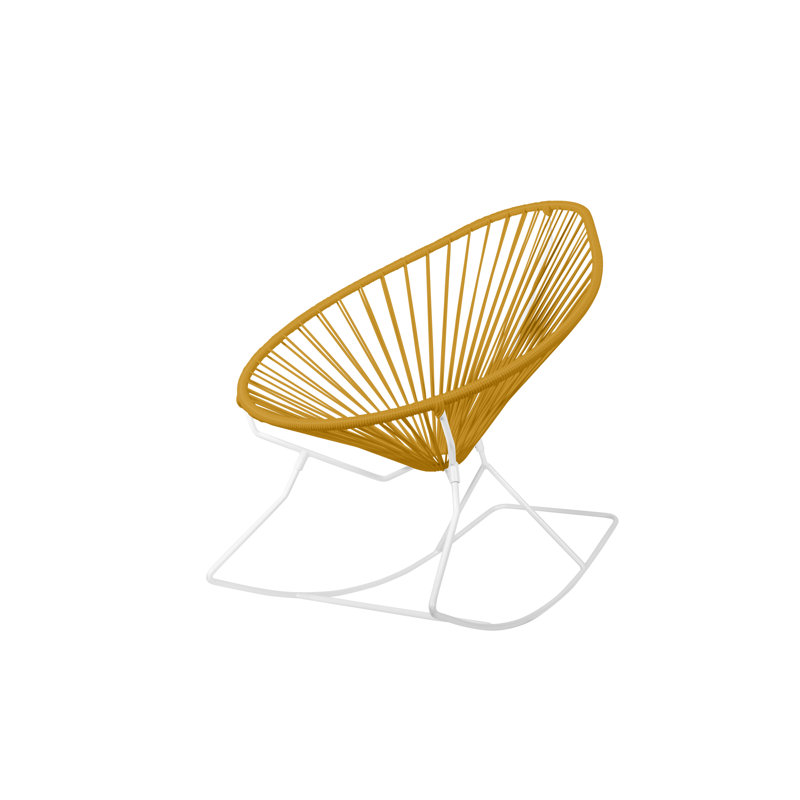 Chaise berçante intérieure / extérieure Acapulco, Doré / Blanc