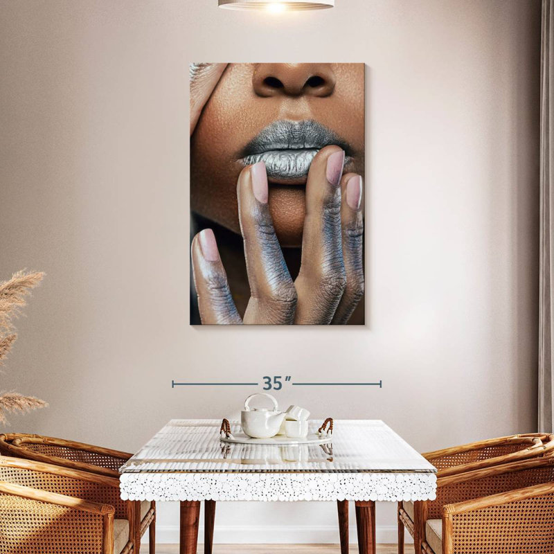 Shuttleworth Metallic Silver Lips, 45" H x 30" W