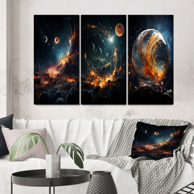 " Galaxies Planets " 3 - Pieces