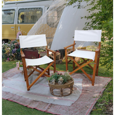 Chaise de réalisateur pliante en bois 2 pièces / ensemble