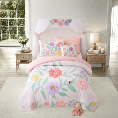 Ensembles de literie fleuris en microfibre pour filles, 1 place et 2 places (twin/twin XL).