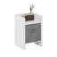 Table de bout Viola, table d'appoint avec bacs de rangement, blanc / gris clair