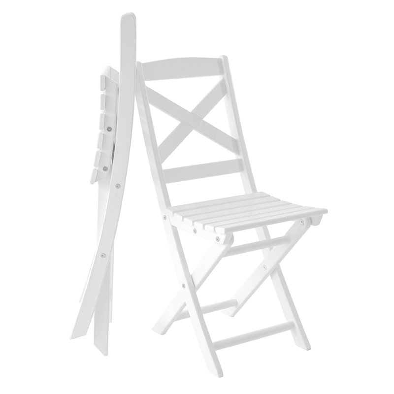 Arlott Folding Patio Dining Side Chair, White
