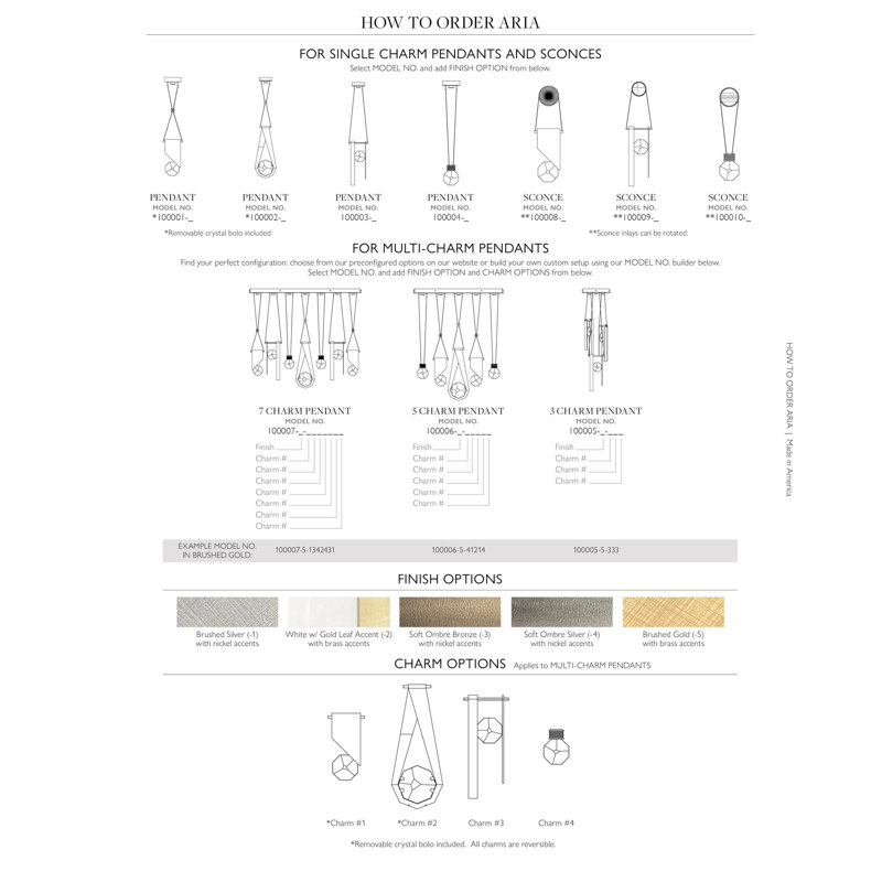 Aria 1 - Light LED Pendant, Soft Ombre Silver