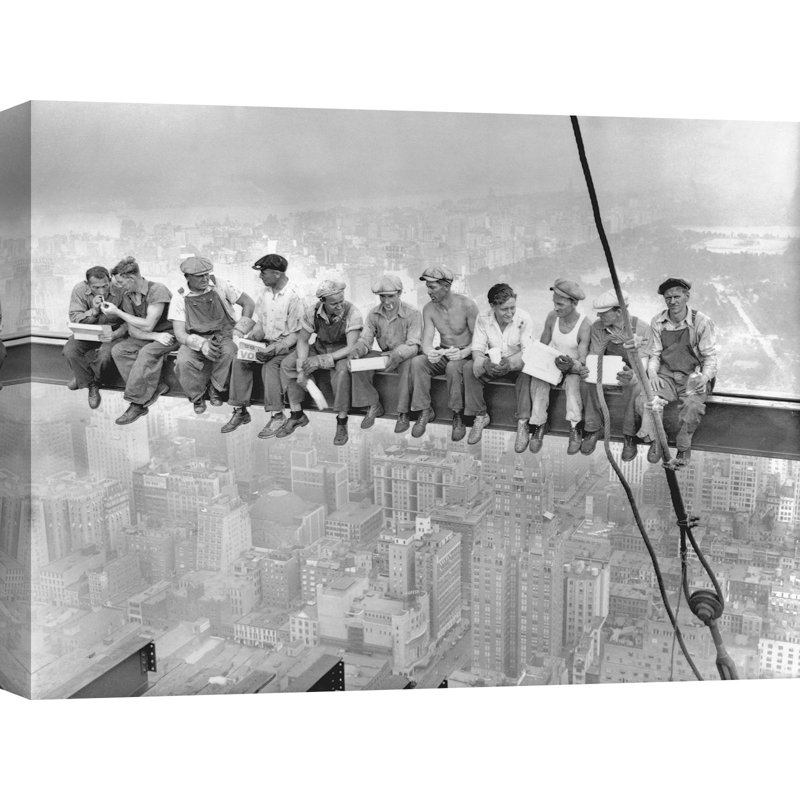 New York Construction Workers Lunching On A Crossbeam, 1932 by Charles C. Ebbets - Wrapped Canvas Print
