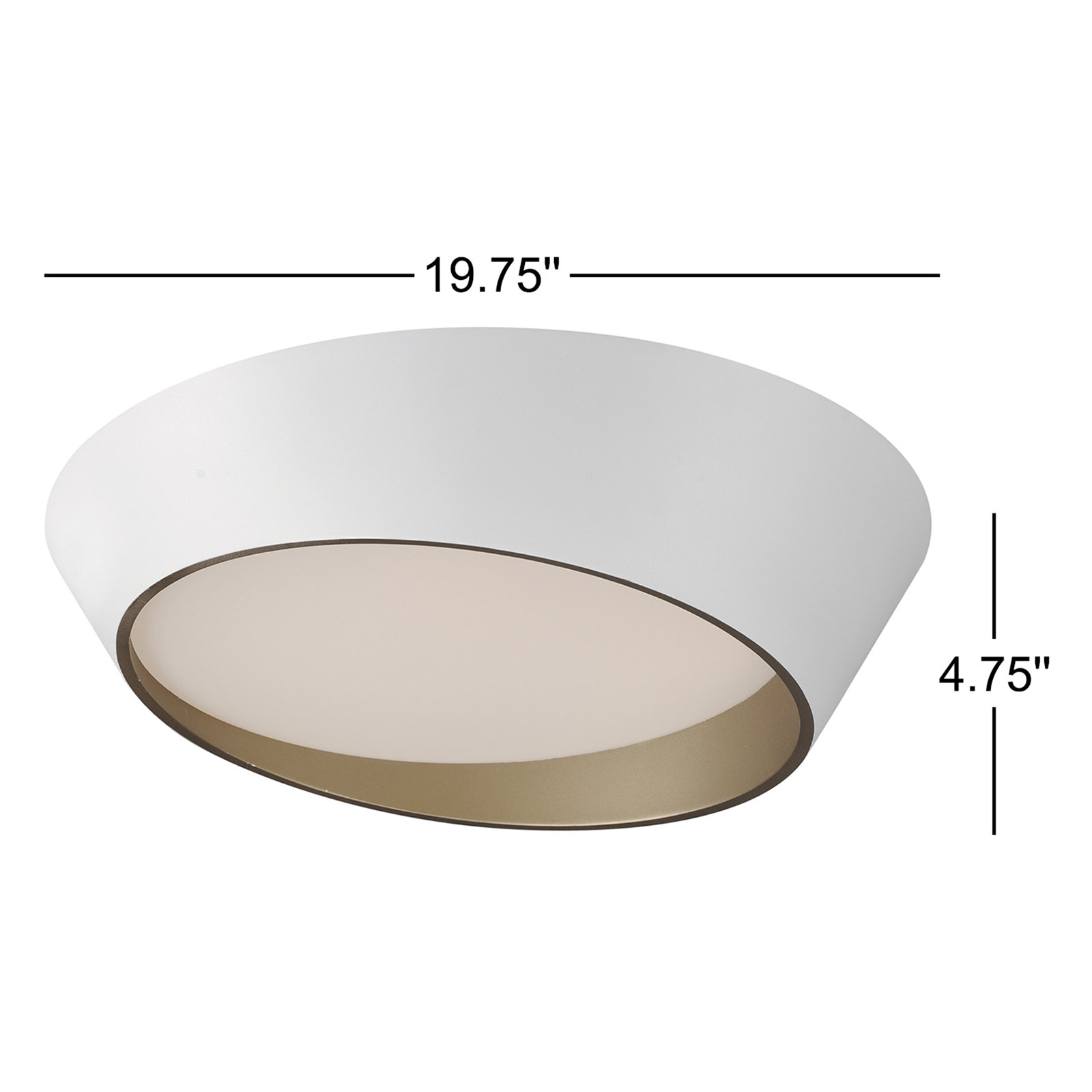 Single Light Steel Flush Mount, 4.75" H x 19.75" W x 19.75" D
