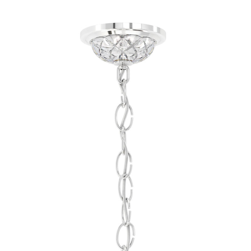 Sterling 12 - Light Glass Chandelier, Silver, Chinese (K9), 120 V