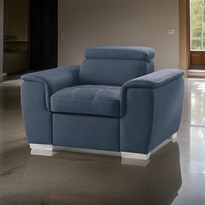Samat 45" Modern & Contemporary Chair - Integrated Pull-Out Ottoman for Instant Relaxation, Custom Adjustable Headrest