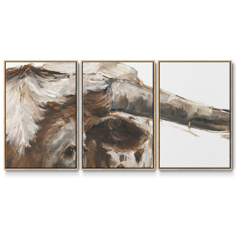 Steer transparent II - Toile encadrée multi-pièces, H 40 po x l 78 po x P 2 po, Naturel