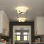 17.63" Wide 2-Light Semi Flush Mount With Fabric Shade In Blackened Bronze/Brushed Brass-1598767929