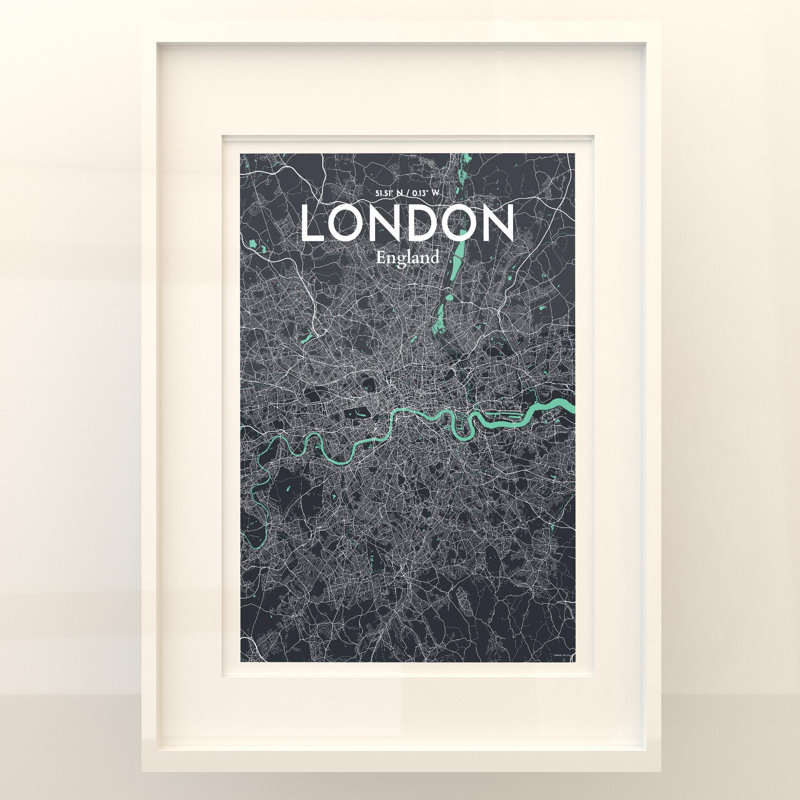 London City Map in Dream 1 Piece Wall Art, 27.6cm H x 19.7cm W x 0.05cm D