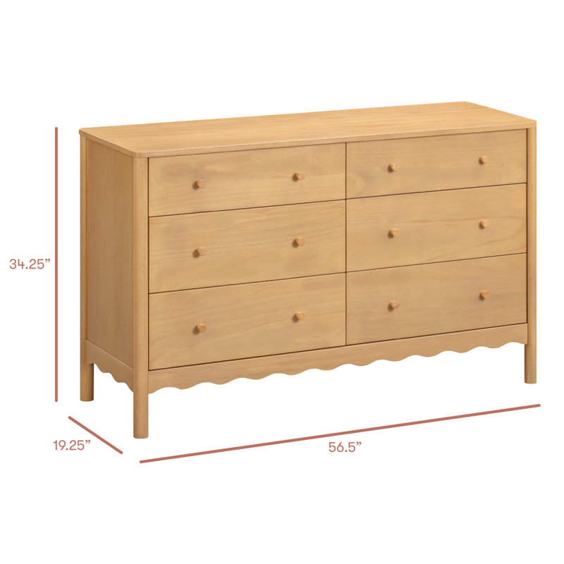 Swell 6-Drawer Assembled Dresser, Tan