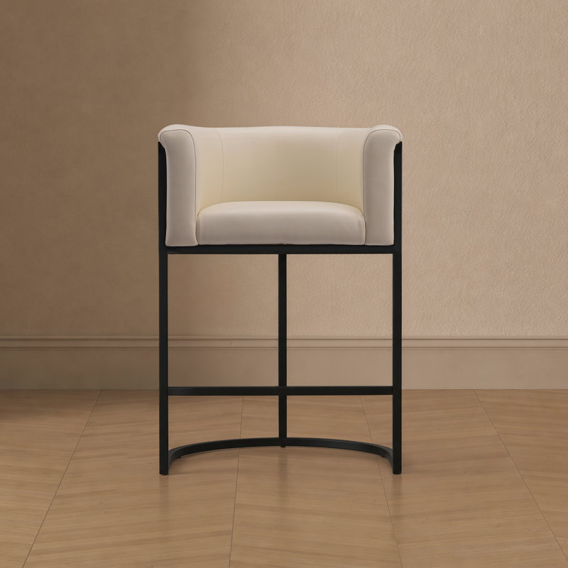 Tabouret de bar Cosmopolitan Mid-Century, Crème, crème, Tabouret de comptoir (siège d'une hauteur de 25,5