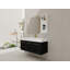 Meuble-lavabo mural 48 po avec lavabo et support de rangement, lavabo en résine à rebords épais, ensemble KD