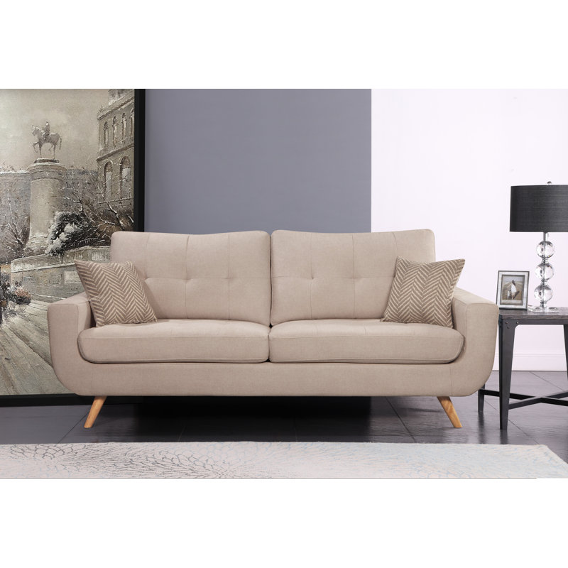 Arnhild Upholstered 85.75'' Sofa, Beige Performance