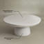 Ensemble de 2 tables basses rondes blanches sur pied en ciment MgO, pour intérieur et extérieur