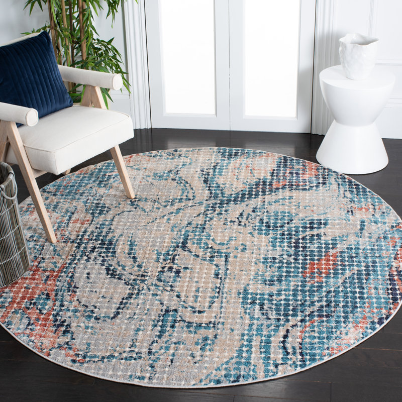 Viar Performance Abstract Rug, Round 6'7"