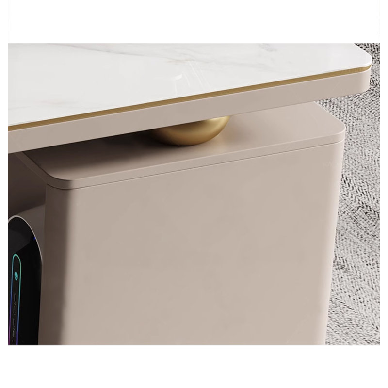 Bureau haut de gamme Rock Plate avec design moderne minimaliste et luxueux, H 29,53 po x l 55,12 po x P 27,56 po