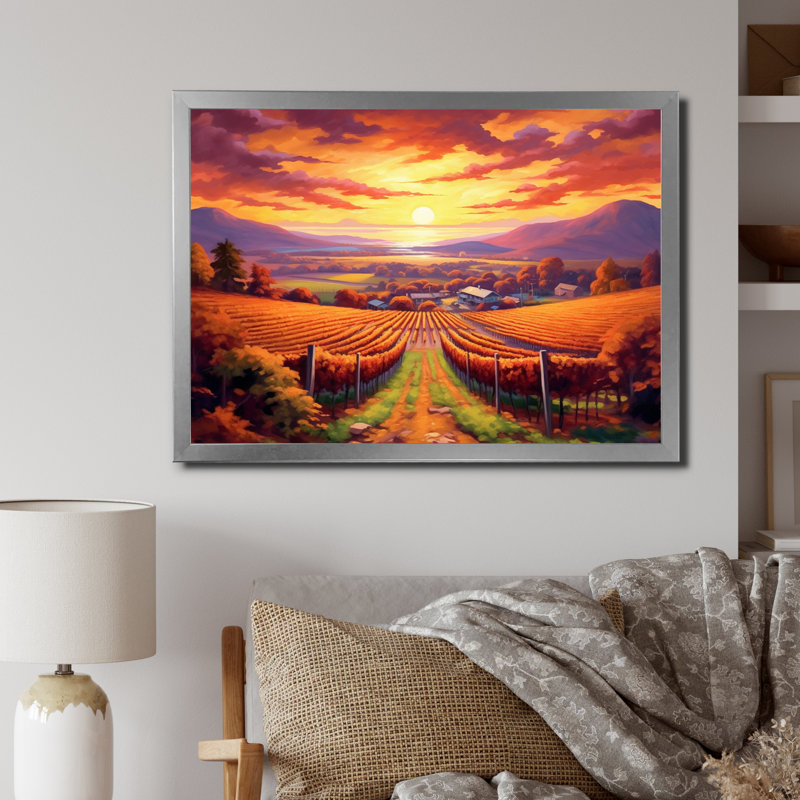 " Valley Getaway IV ", 12" H x 20" W x 1" D, Silver Single Picture Framed