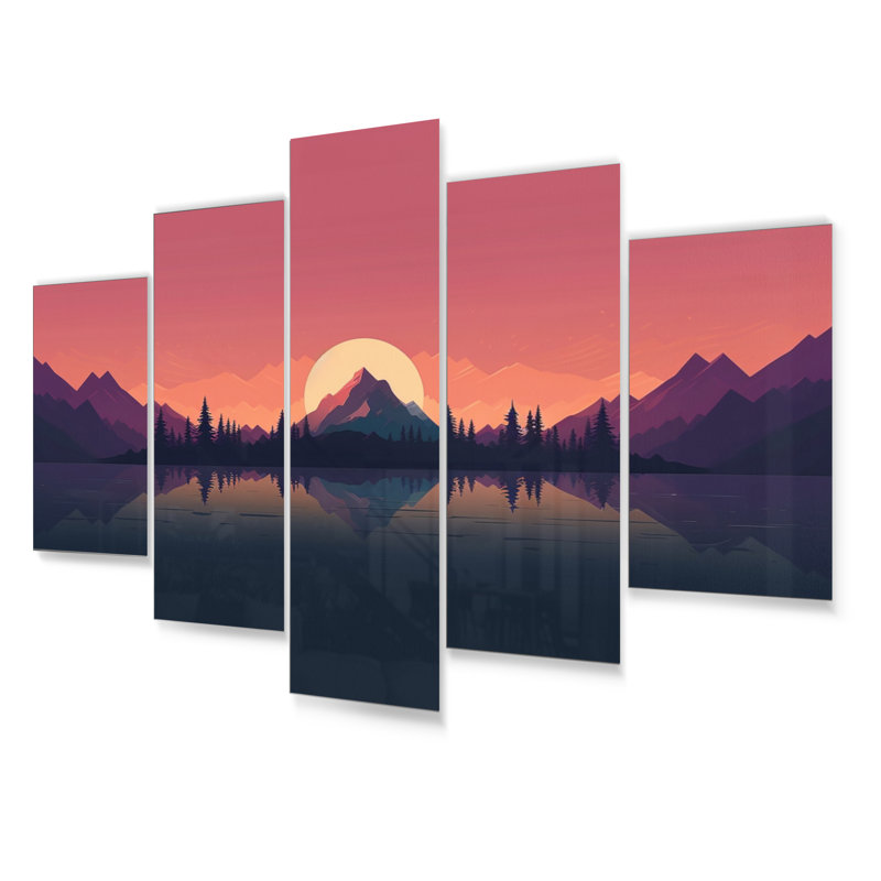 Minimalist Sunset I Abstract Wall Decor on Metal