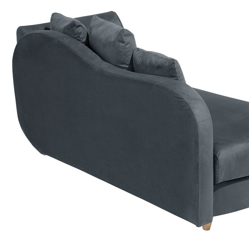 Chaz Upholstered Chaise Lounge, Dark Grey