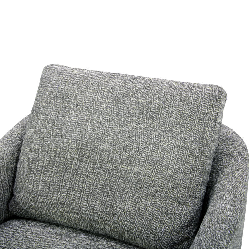 Upholstered Swivel Armchair, Light Gray