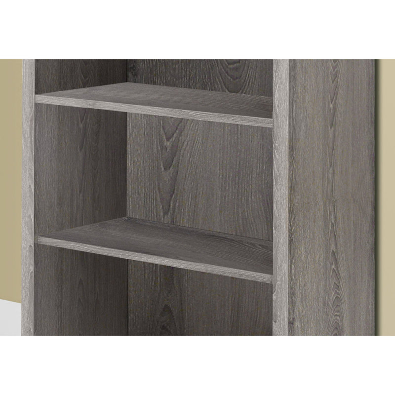 Versatile 5-Tier Bookshelf For Office And Bedroom Contemporary And Modern Design, Gray