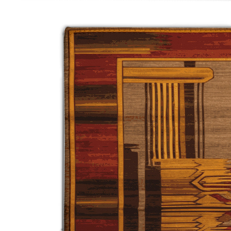 ArtDeco Brown Indoor and Outdoor Area Rug, Rectangle 8' x 10'