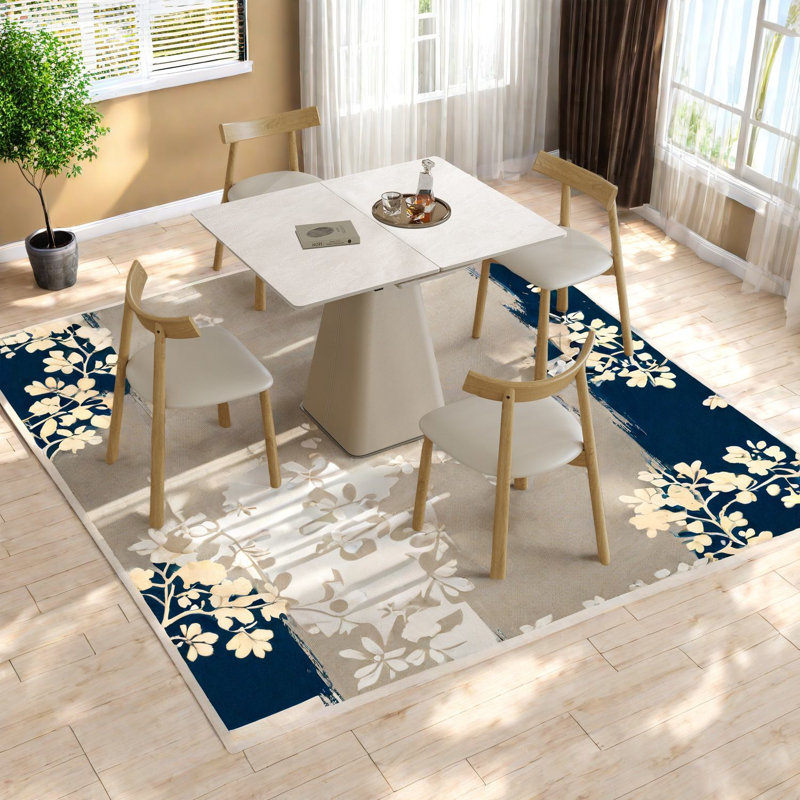 Ensembles de table de salle à manger modernes et peu encombrants avec dalle de roche extensible et chaises en bois