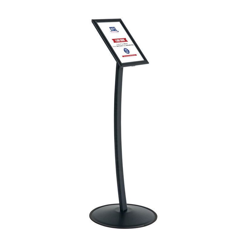 Porte-enseigne en aluminium à panneau piédestal simpliste, Gris anthracite