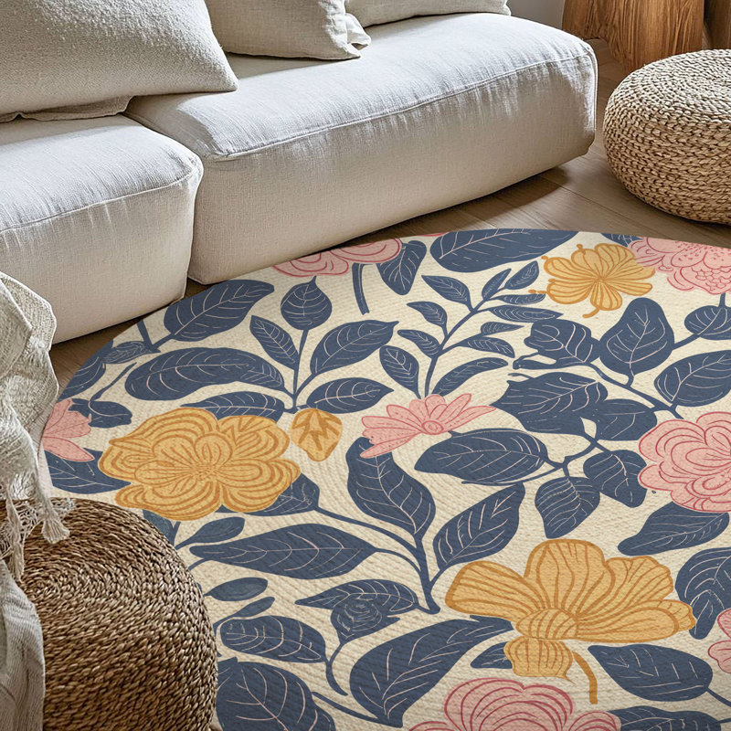 Tapis tressé Wildflower, Rond 5 pi