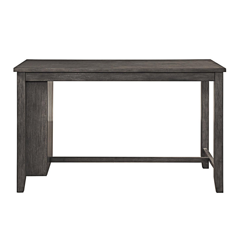 Transitional Gray Solid Hardwood Counter Height Dining Table with Storage