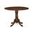 3-Piece Antique Walnut Finish Solid Wood Top-Round Upholstered Dining Room Set with Dropleaf-Seats 4-155756917-155756904