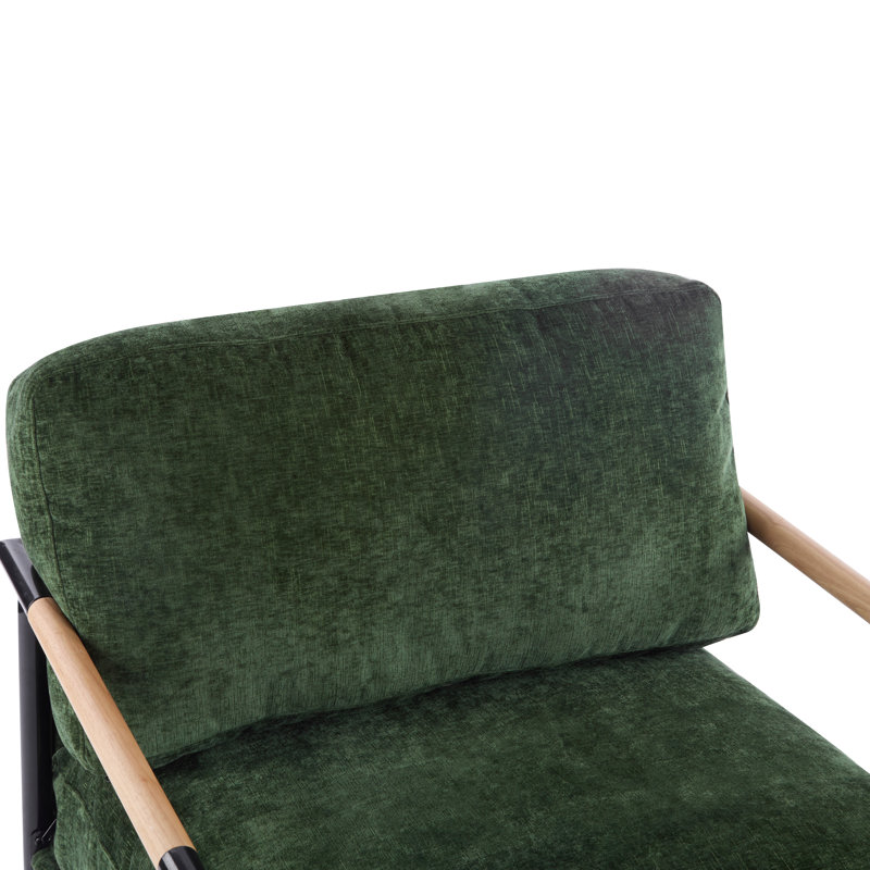Chaise d'appoint moderne 27,56 po avec coussins moelleux, Vert