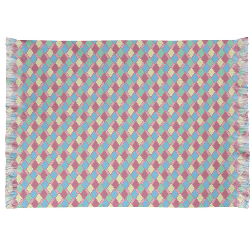 Tapis rouge/bleu/jaune rétro diamants Mcguigan, Oui