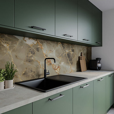 Aurora Gold Aluminium Kitchen Splashback